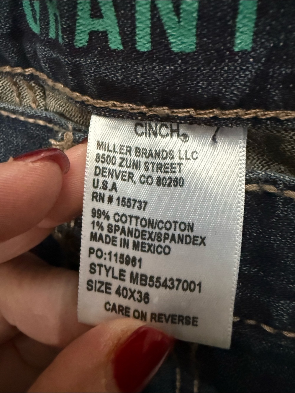 Men’s cinch jeans new with tags size 40 by 36 dark denim excellent western style - Picture 6 of 10